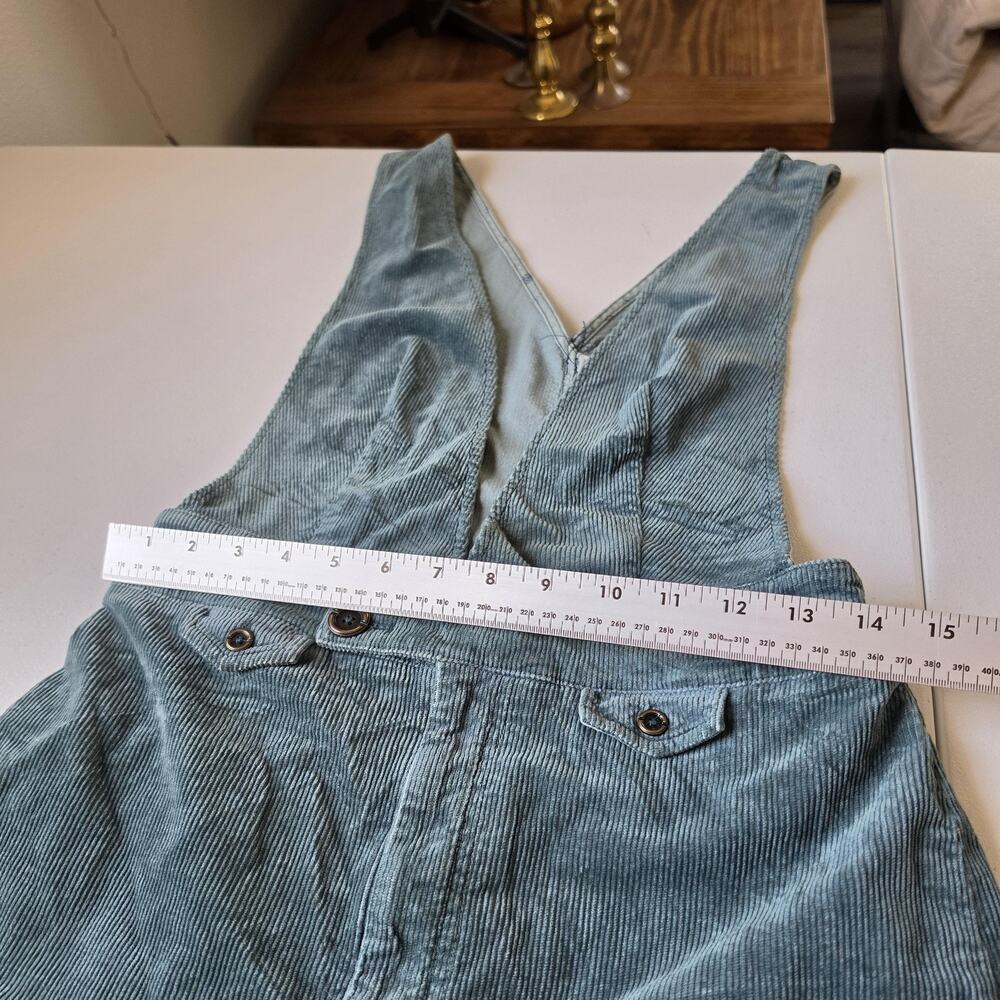 Pilcro Overalls Womens 27 Green Corduroy V Neck Wide Leg Zip Front Pockets - Picture 10 of 13